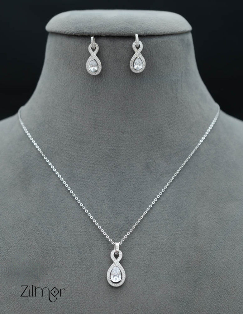 ZM101407 - 925 Silver Necklace Earring Set 4-Zilmor