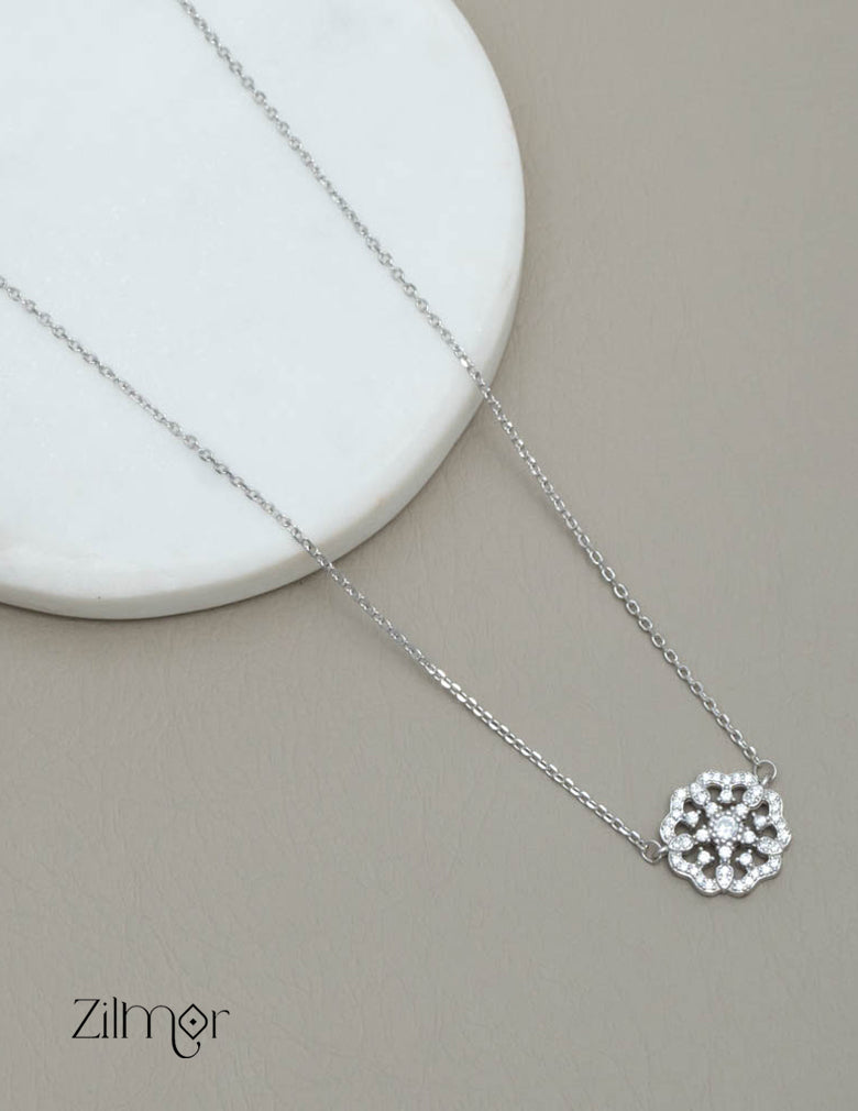 ZM101410  - 925 Silver Necklace 2-Zilmor