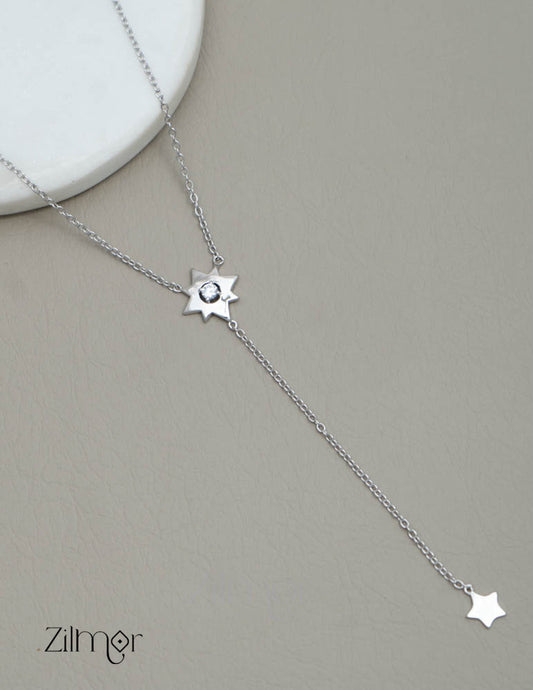 ZM101412 - 925 Sterling Silver CZ Stone Designed Pendant Necklace