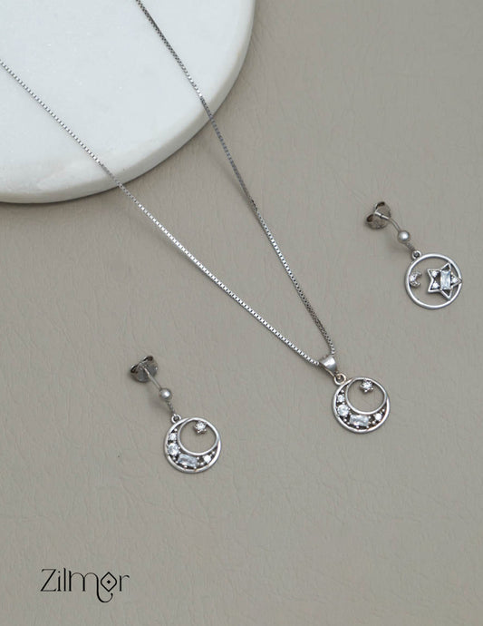 ZM101418 - 925 Silver Necklace Earring Set