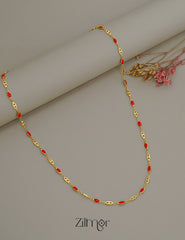 ZN1011527 - Red Coral Stone  Simple Necklace 1-Zilmor