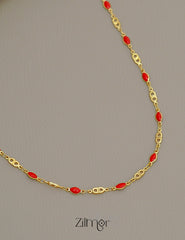 ZN1011527 - Red Coral Stone  Simple Necklace 2-Zilmor