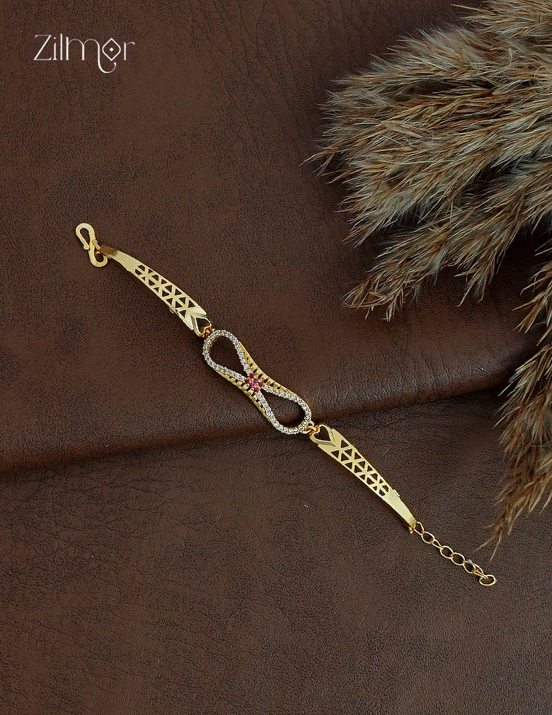 Zilmor 18K Gold Plated AD Stone Infinity Bracelet - TR1012521