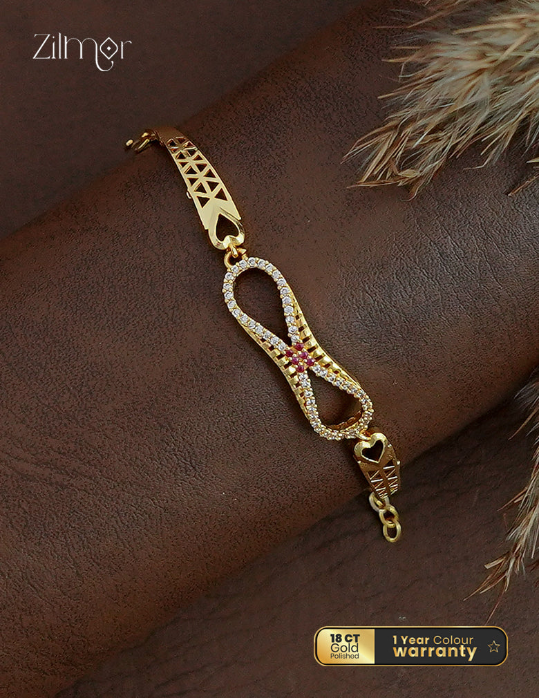 Zilmor 18K Gold Plated AD Stone Infinity Bracelet - TR1012521