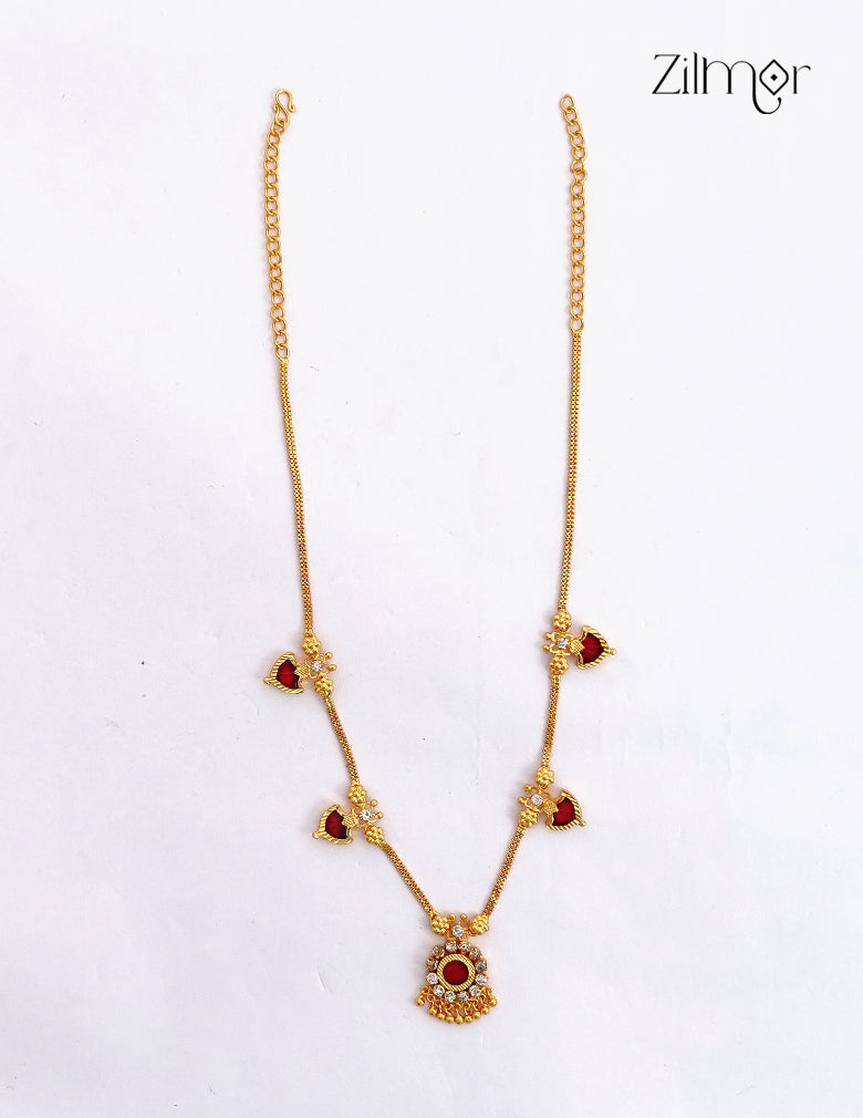 Gold Plated Kerala Traditional Anti Tarnish Palakka Necklace - KY1012194