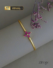 SG1011973- Gold Plated Flower Openable Bangle