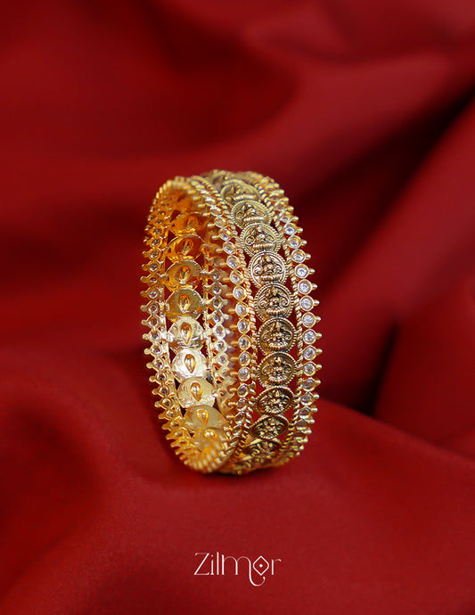 AD Stone with Antique Traditional Lakshmi Bangle for Women