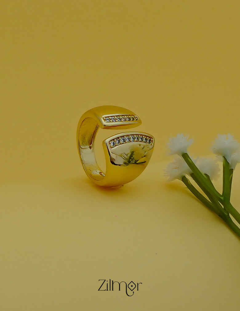 Stylish asymmetrical ring worn on the index finger for a fashion-forward look