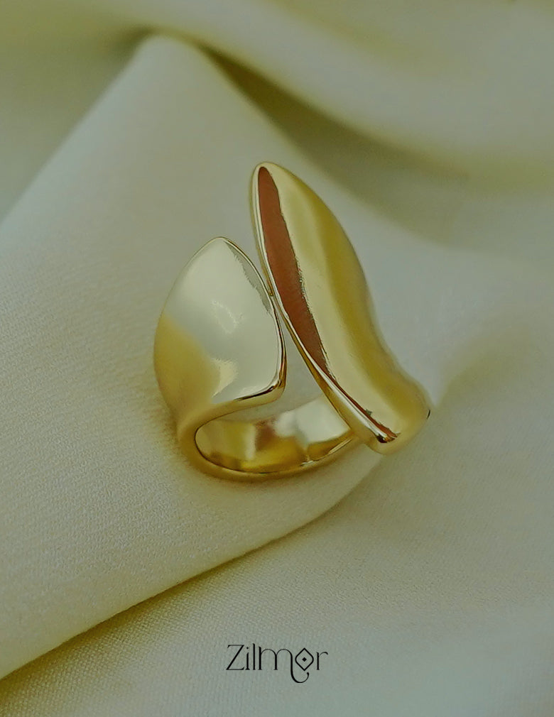 Statement luxury open wrap adjustable ring 18K gold plated stainless steel