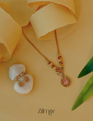 Elegant antique AD stone American diamond necklace with earrings set various colors