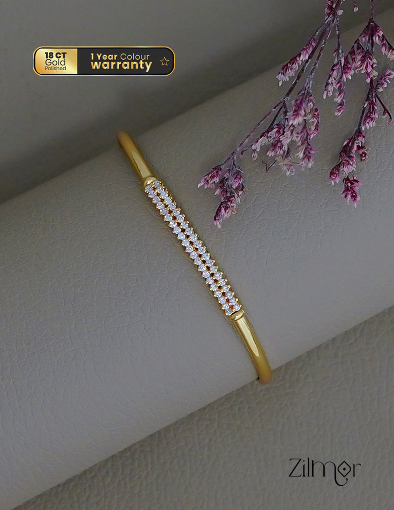SG1011971- Gold Plated AD Stone Openable Bangle (Color option)