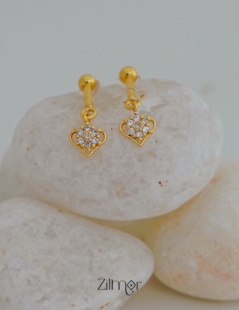 Bohemian style gold dangler earrings with ethnic Bugadi design