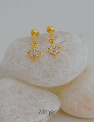 Bohemian style gold dangler earrings with ethnic Bugadi design