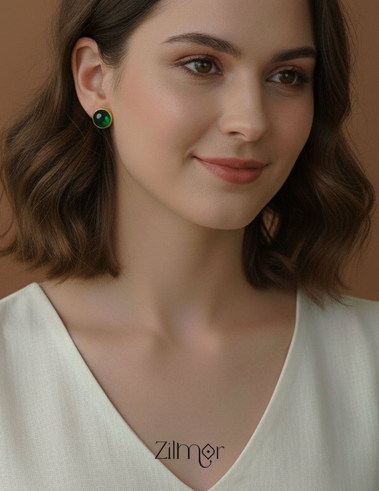 Daily wear minimal gemstone earrings contemporary design for women