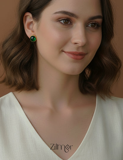 Daily wear minimal gemstone earrings contemporary design for women