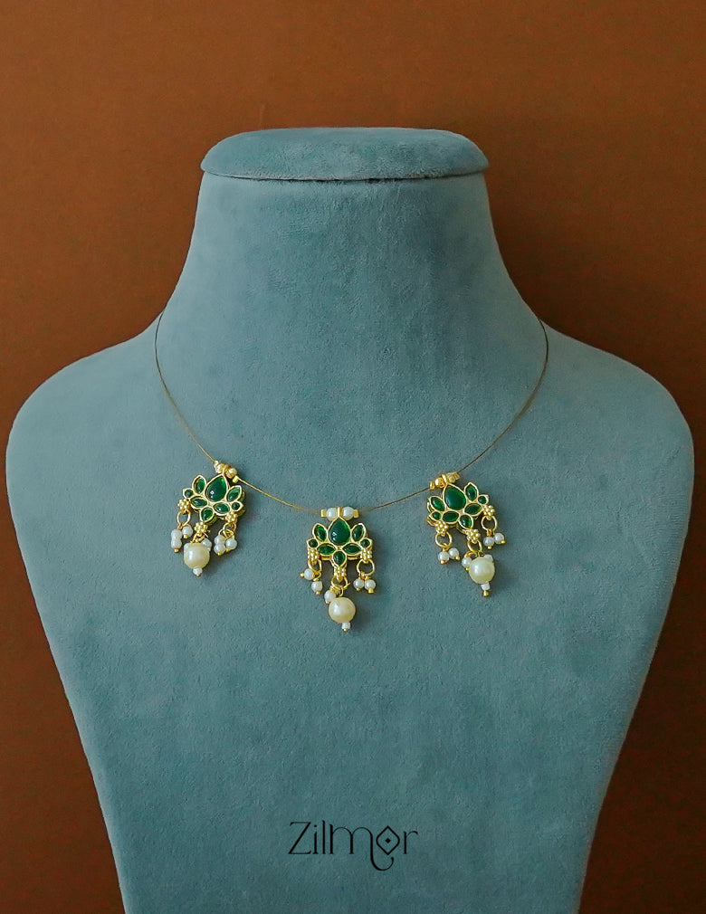 Delicate pearl cluster lotus pendant featuring invisible chain necklace