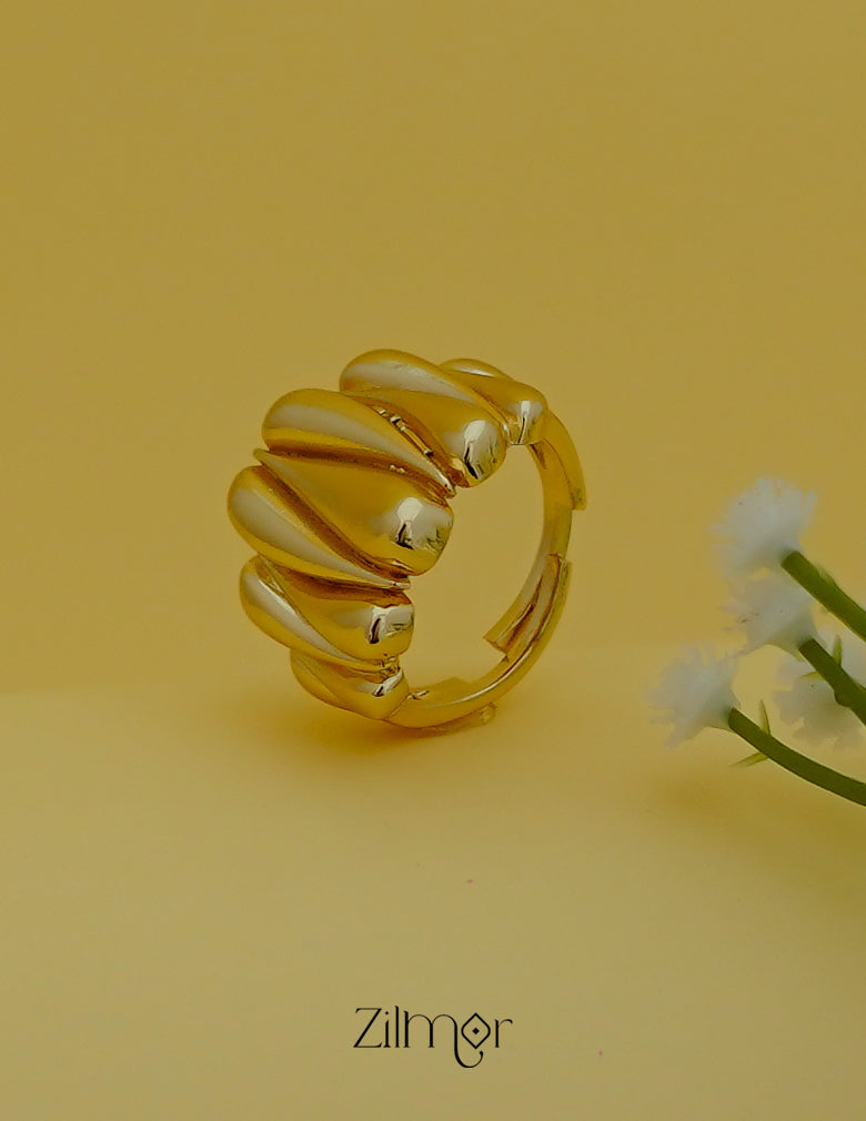 Trendy Statement Gold Plated Ring – Adjustable & Long-lasting
