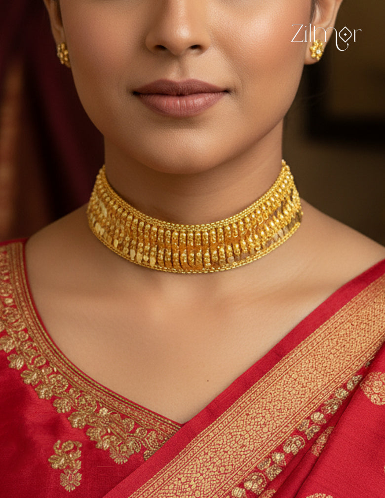 Elegant Gold Tone Kerala Style Elakka Thali Choker Necklace for Women
