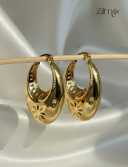 Modern golden hoop earrings with anti-tarnish coating