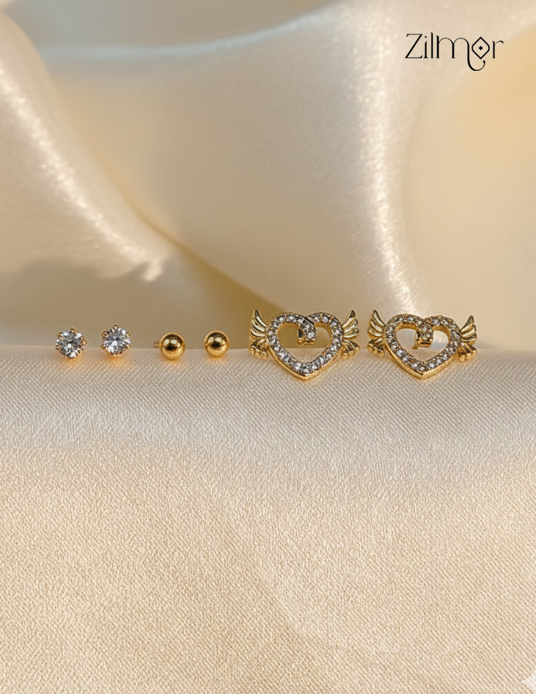 Chic Gold Finish AD Stone Stud Earrings – Daily Wear Jewelry for Women