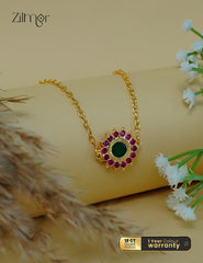 Gold tone palakka flower pendant choker necklace traditional Kerala jewelry for women