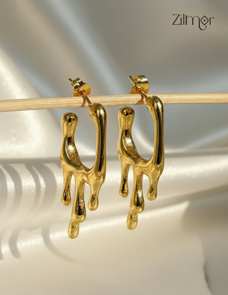 contemporary golden anti-tarnish hoop earrings