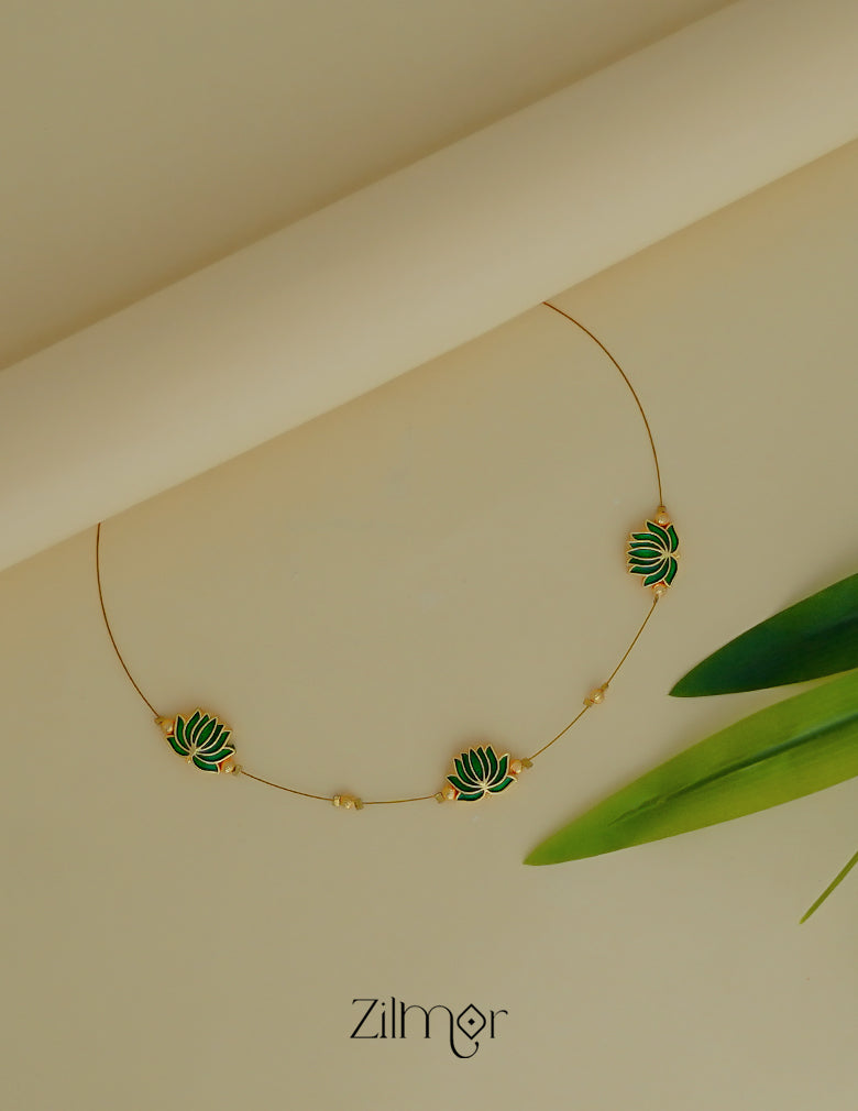 Lotus design pendant with transparent invisible necklace for women