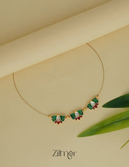 Elegant triple lotus pendant on invisible chain necklace