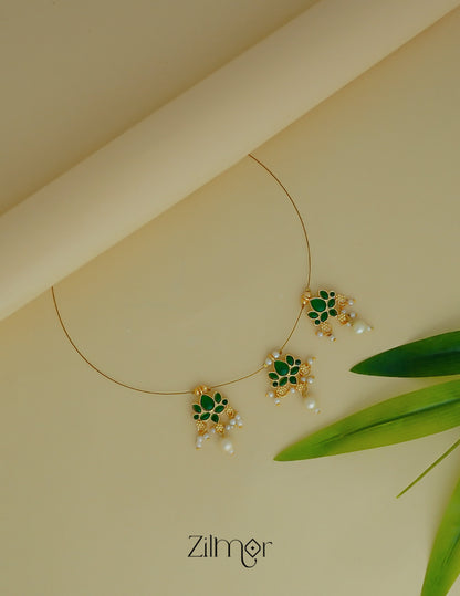 Elegant pearl cluster lotus pendant on invisible chain necklace