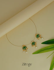 Elegant pearl cluster lotus pendant on invisible chain necklace