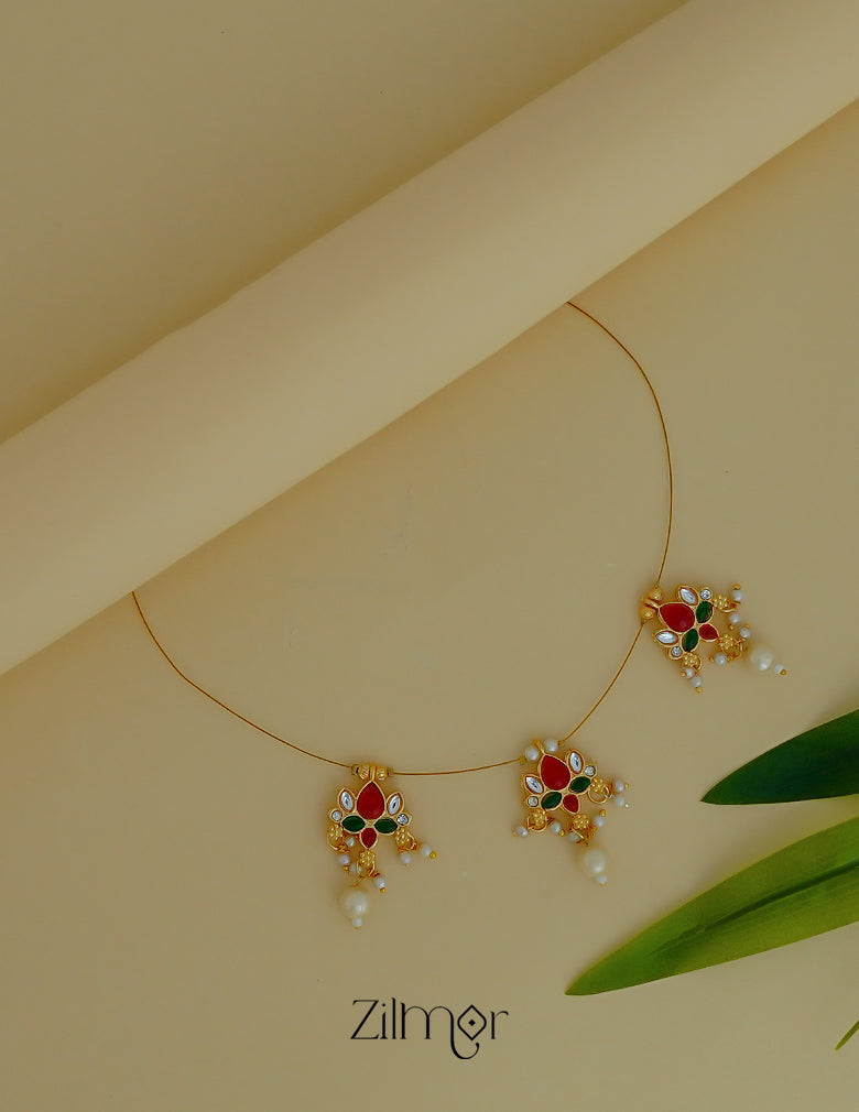 Statement pearl cluster lotus pendant with invisible thread necklace