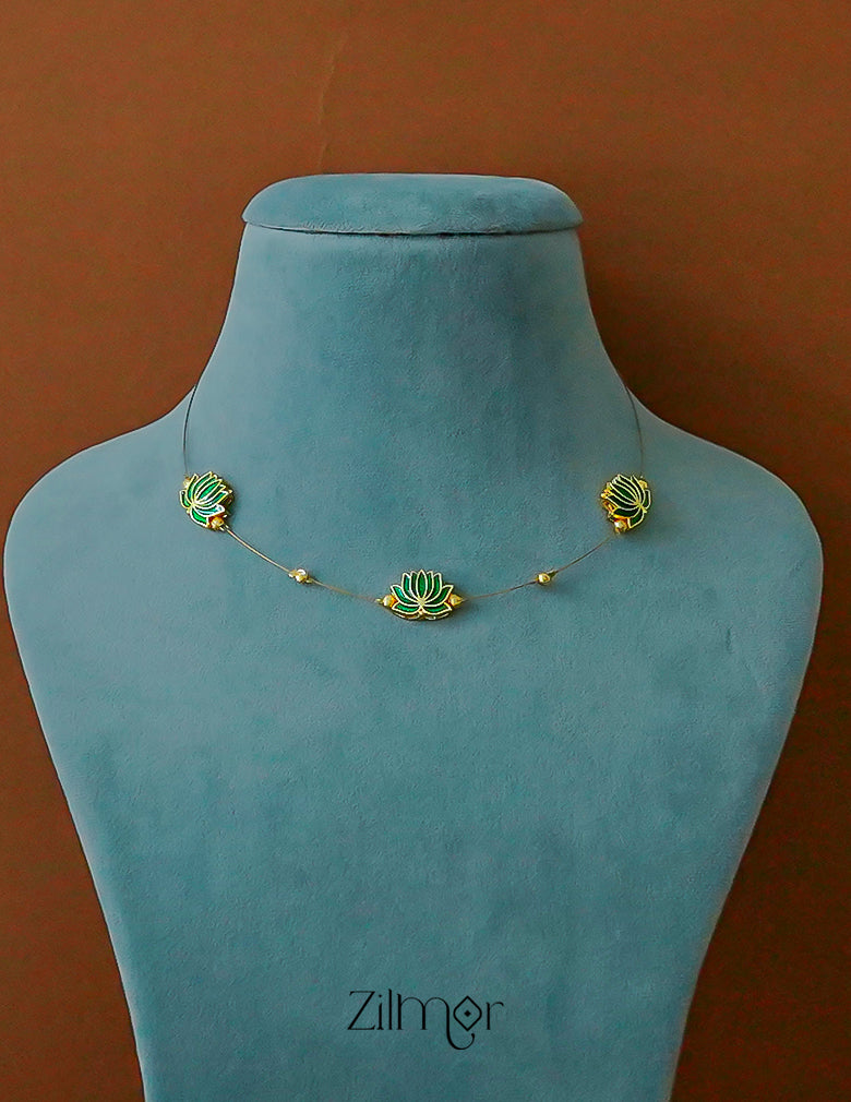 Delicate lotus pendant featuring invisible chain necklace