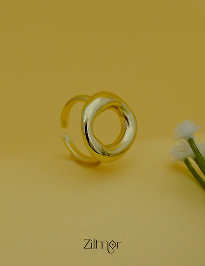 Modern 18K Gold Circle Ring – Adjustable and Anti Tarnish