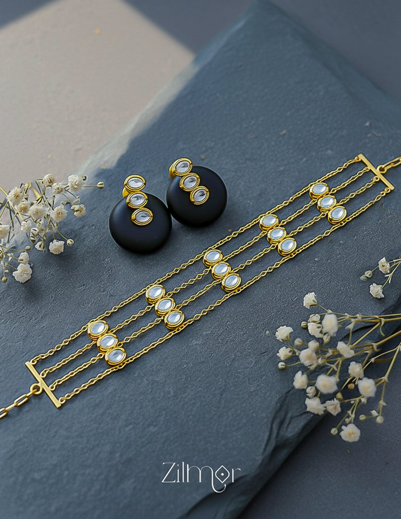 Moissanite Stone Multi Layer Necklace Earrings Set for Women