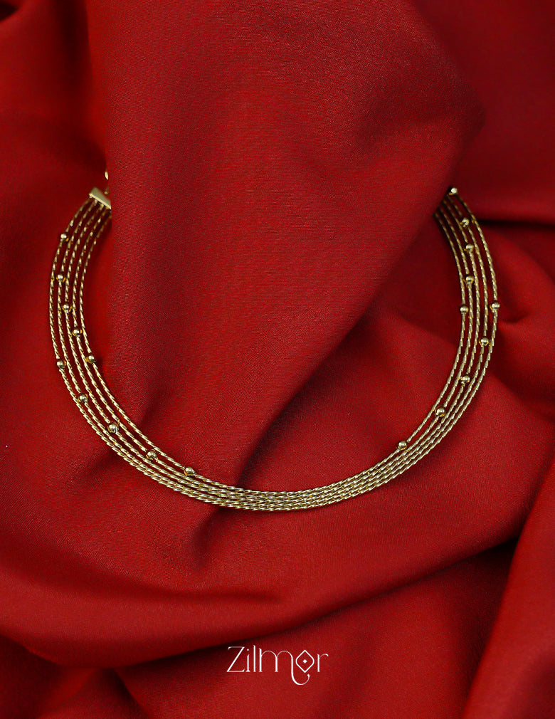 Elegant Antique Finish Collar Necklace – Multi Layered Hasli Design