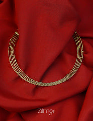 Elegant Antique Finish Collar Necklace – Multi Layered Hasli Design