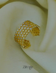 Designer luxury multi-layered adjustable ring anti-tarnish 18K gold plated stainless steel