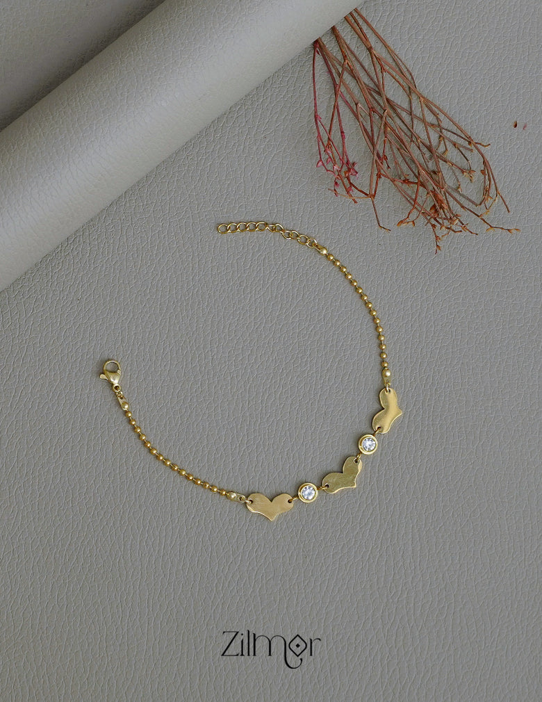 ZH1011732 - Heart Design AD Stone Anti Tarnish Bracelet