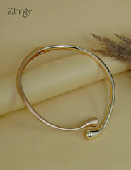 Premium Golden Double Teardrop Hasli Necklace – Designer Anti Tarnish Choker