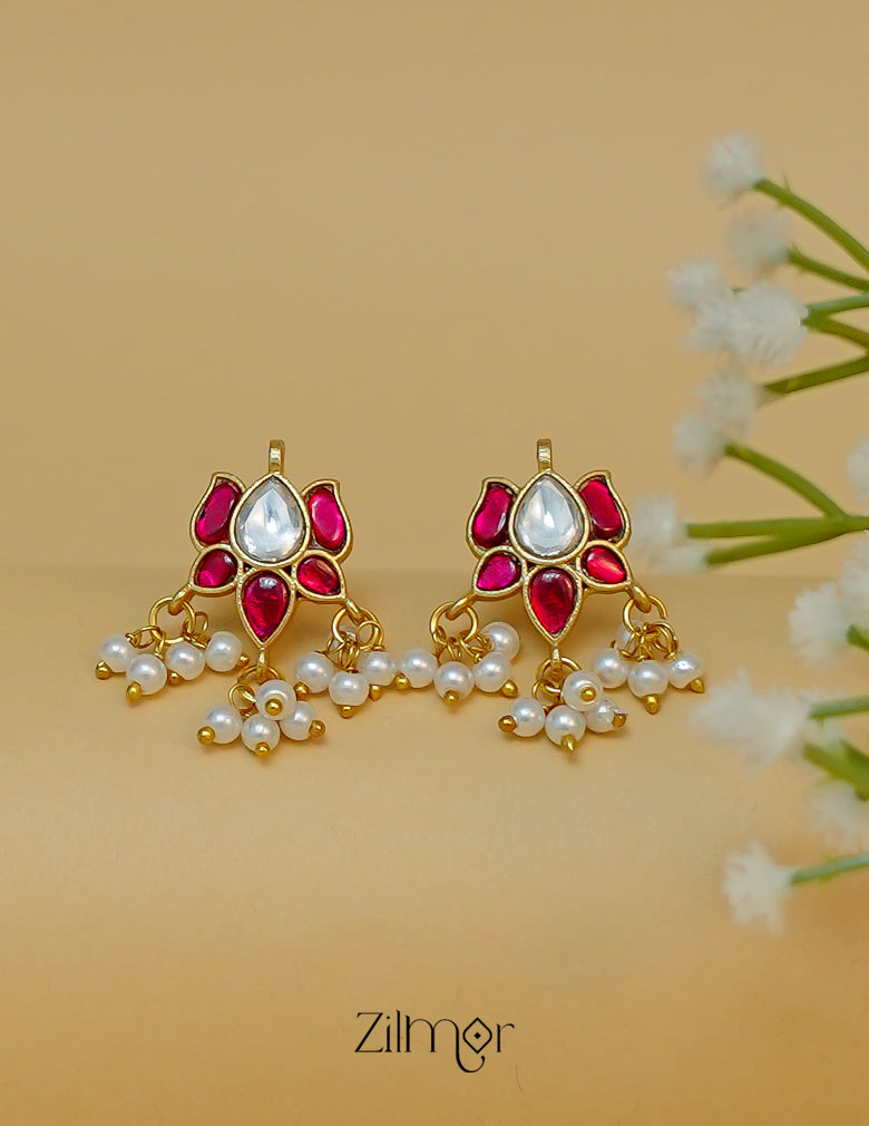 Premium Kemp Lotus Pearl Earrings for Women