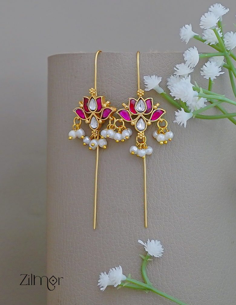 Premium Kemp Lotus with Pearl Earcuff for Women