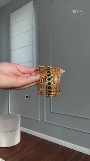 Gold Plated Palakka statement Bangle (color option)
