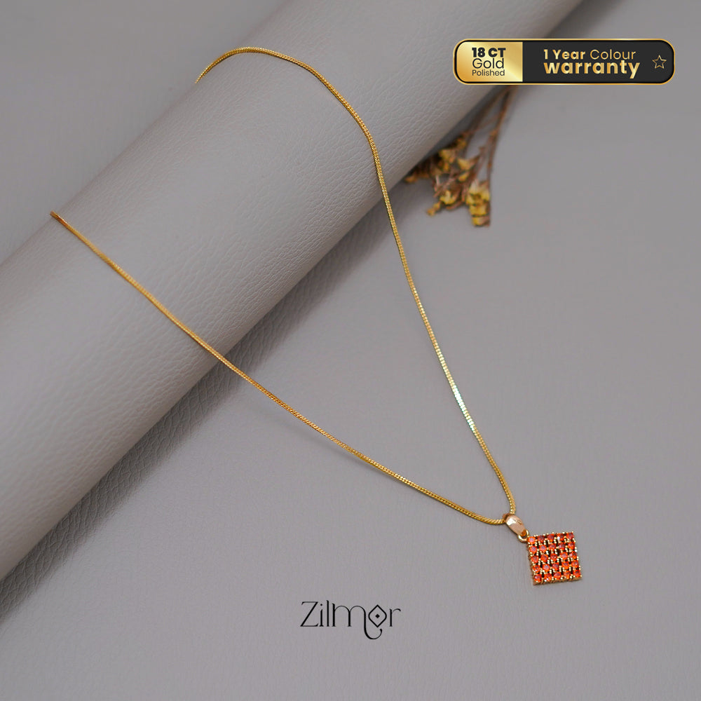 ZN1011523 -  Gold Tone AD Stone  Simple Necklace