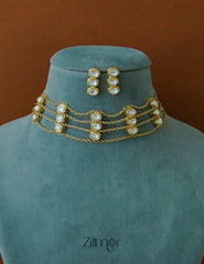 Stylish Multi Layer Moissanite Necklace Earrings Set for Women