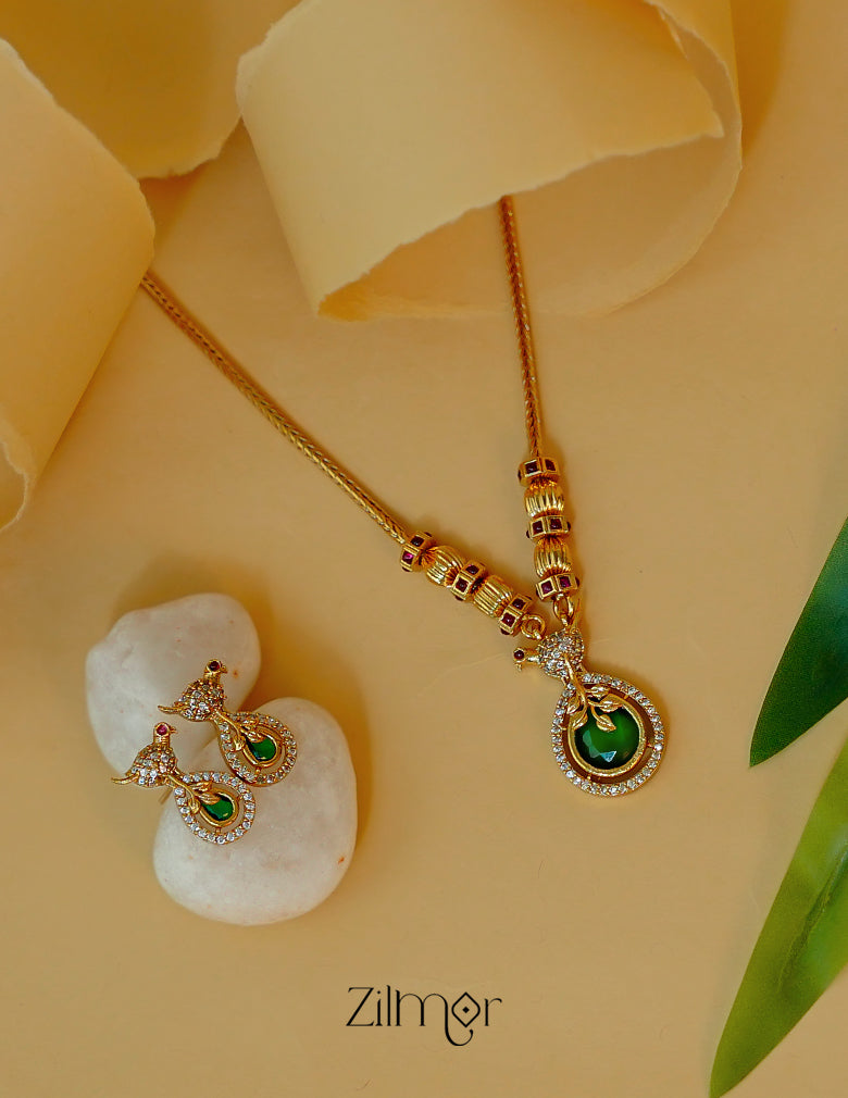 Antique AD stone American diamond necklace with earrings jewelry set multiple colors