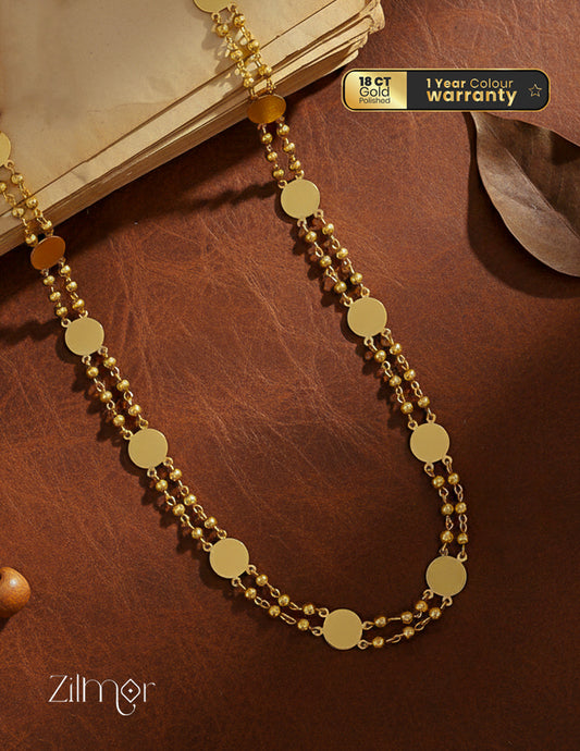 Traditional kaashu necklace non-idol 18K gold plated jewelry for women