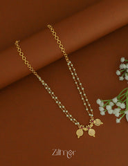 South Indian double layer kashu pearl choker with Lakshmi pendant traditional necklace