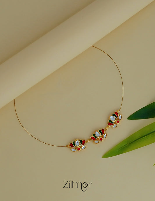 Elegant triple lotus pendant on invisible necklace