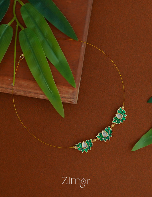 Triple lotus pendant invisible necklace delicate jewelry for women