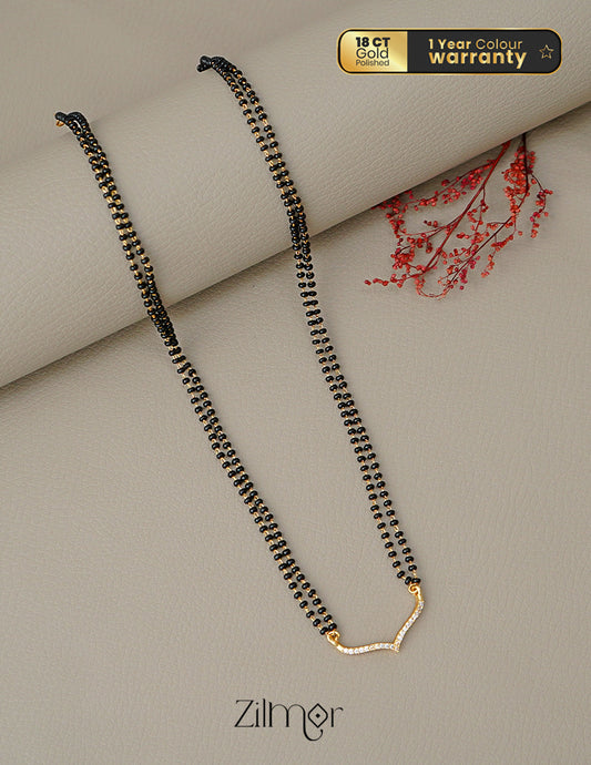 PP1011640 - Gold Plated AD Stone Pendant Traditional Mangalsutra Necklace 1-Zilmor